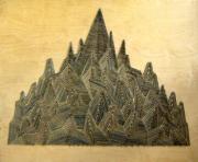 Tarr Hajnalka: Meru, 2010, szög, drót, rétegelt lemez, 125x 150  x 3 cm