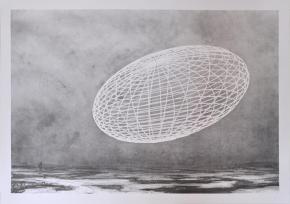Ellipszoid 01 - grafit papíron, 80 x 63,5 cm, 2012