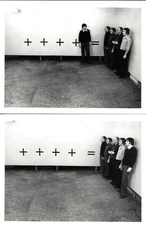Kismányoky Károly: Pécsi Műhely +-, 1974, zselatinos ezüst, 14,6x20 cm