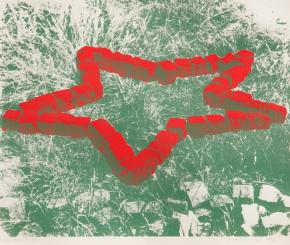 Pinczehelyi Sándor: Csillag (utcakő), 1973, szitanyomat, papír, 48 x 58 cm