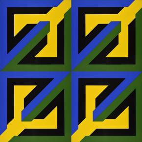 Bak Imre: Négyrészes, 1970, akril, vászon, 260 x 260 cm
