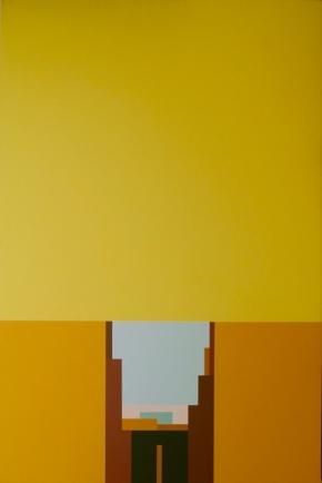 Bak Imre: Isozaki, 1999, akril, vászon, 210 x 140 cm