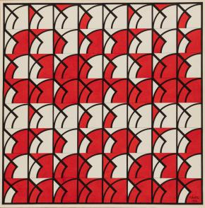 Lantos Ferenc: Kétszólamú szerkezet III., 1979, tus, papír, 50 x 50 cm