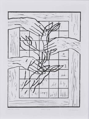 Tarr Hajnalka: VMF 02, 2017, linóleummetszet, 54 x 34,5 cm, ed. 10/30
