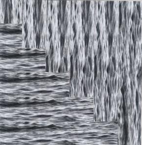 Tarr Hajnalka: Tenger forgatás, 2019, C-print, kollázs, 17,7 x 17,2 cm