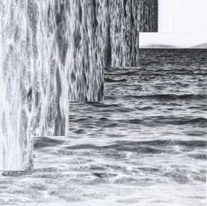 Tarr Hajnalka: Tenger forgatás, 2019, C-print, kollázs, 17,8 x 18 cm