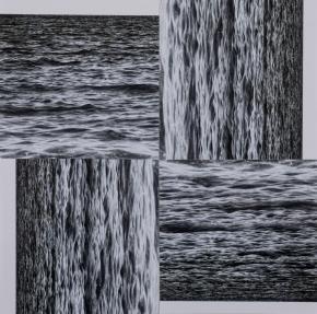 Tarr Hajnalka: Tenger forgatás, 2019, C-print, kollázs, 23,7 x 24 cm