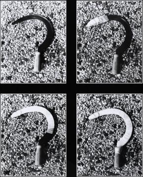 Pinczhelyi Sándor: Földművesek emlékére, 1977, zselatinos ezüst nagyítás Docubrom papíron, 100 x 84,5 cm